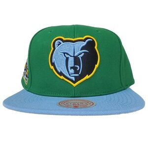 Memphis Grizzlies Mitchell & Ness NBA Snapback Hat Cap 3D Logo Green Blue NWT‎